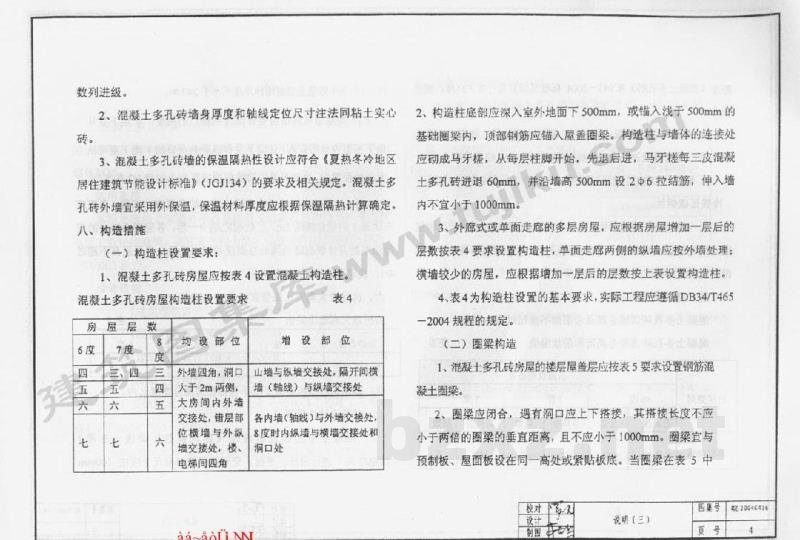  承重混凝土多孔砖墙体构造