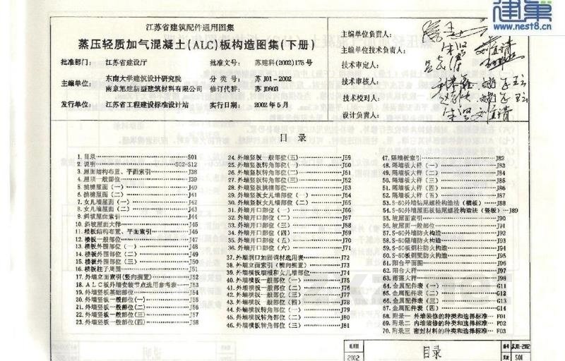  蒸压轻质加气混凝土（ALC）板构造图集（下册）
