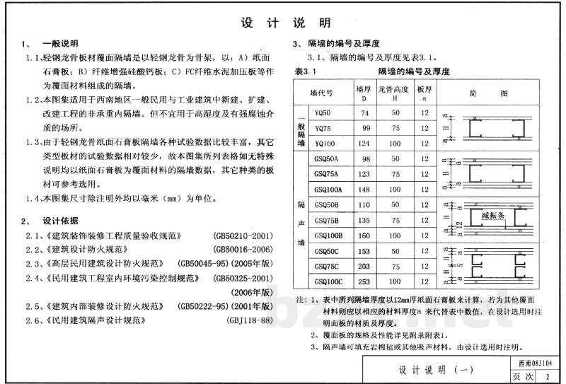  轻钢龙骨板材覆面隔墙