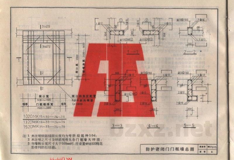  防空地下室门框墙结构图(六级人防)