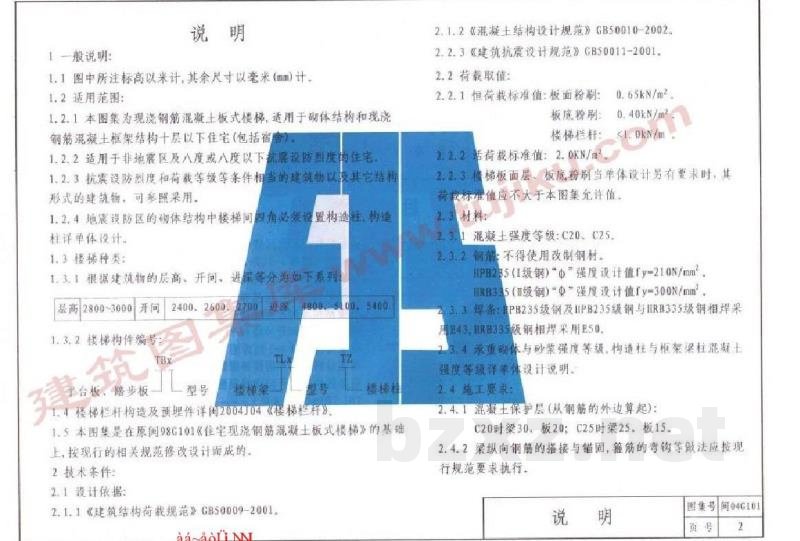  住宅现浇钢筋混凝土板式楼梯