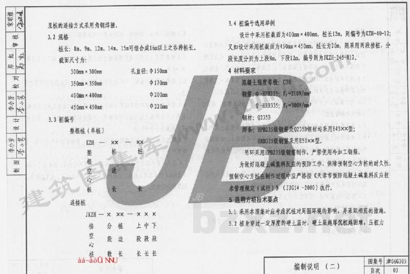  预制钢筋混凝土空心方桩