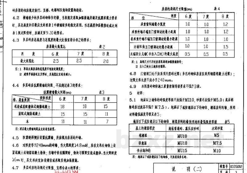  民用多层砖房抗震构造（中南标图集）缺页