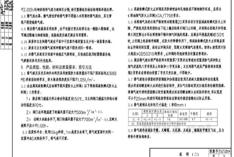  住宅厨卫组合变压式排气道（中南标图集）