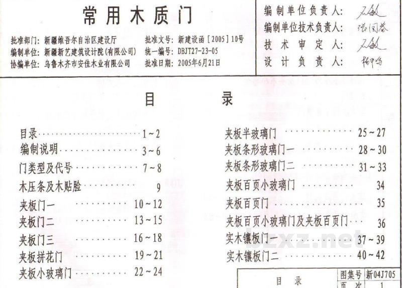  常用木质门