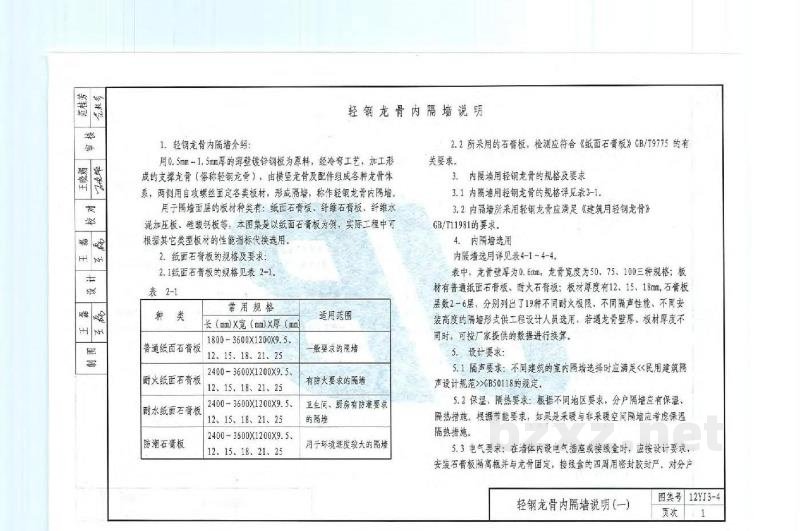  轻质内隔墙