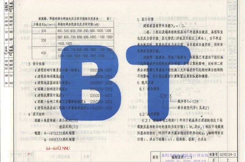  钢筋混凝土低桩承台（适用于方桩）