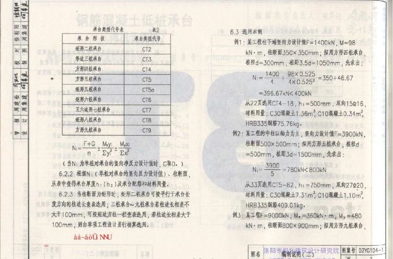  钢筋混凝土低桩承台（适用于圆桩）