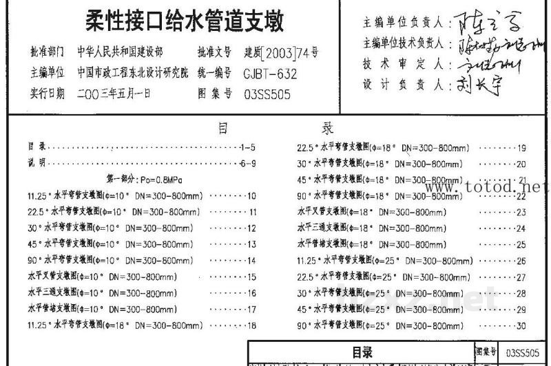  柔性接口给水管道支墩