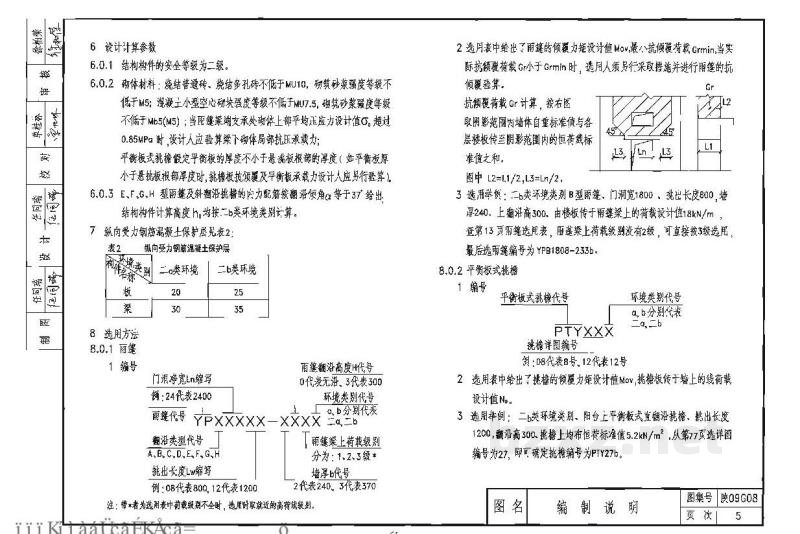  钢筋混凝土雨篷挑檐（陕西省09系列结构图集）