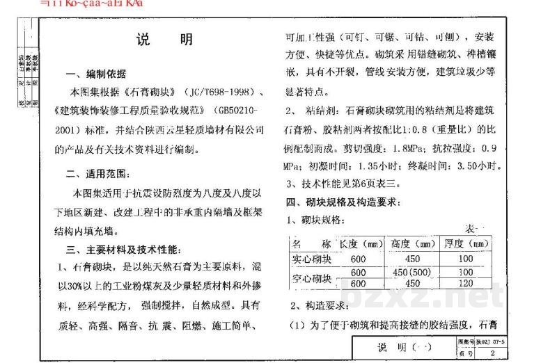  墙身（五）石膏砌块隔墙
