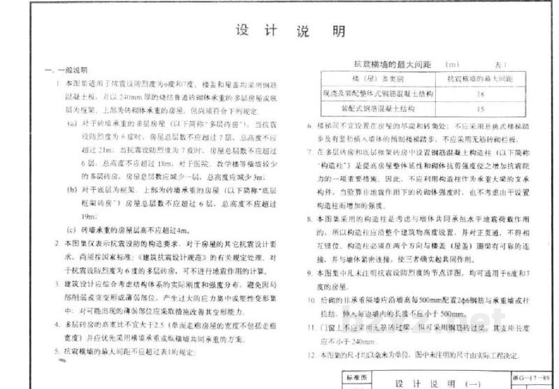  砖墙承重多层房屋结构抗震构造节点详图（浙江省图集）