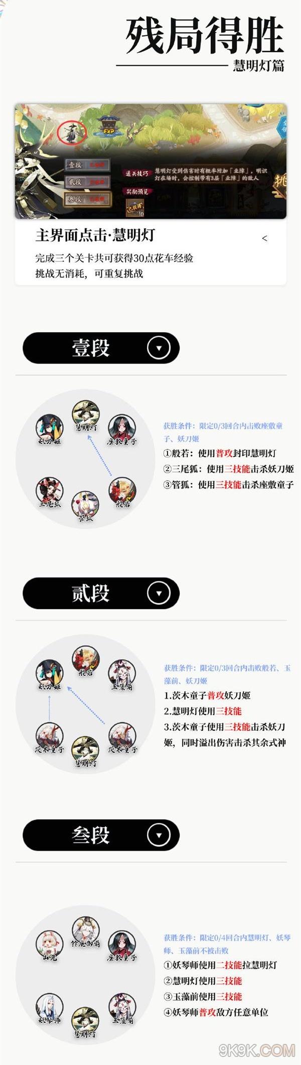 阴阳师慧明灯残局得胜怎么打(阴阳师慧明灯残局得胜打法攻略)